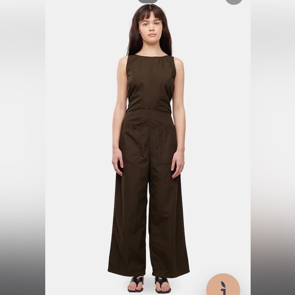 LACAUSA Pants - LACAUSA Olive Green Wide-Leg Sleeveless Jumpsuit